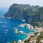 Aerial view of Marina Grande on Capri