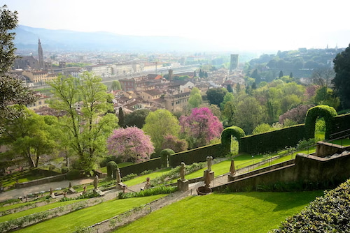 A view over the Bardini gardens in Florence