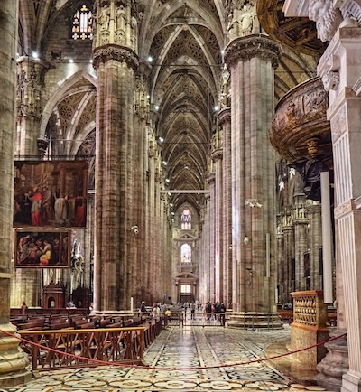 The interior of the Duomo, Milan