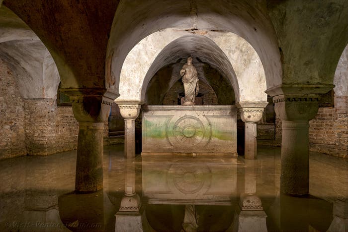 The Flooded Crypt of San Zaccaria in Venice