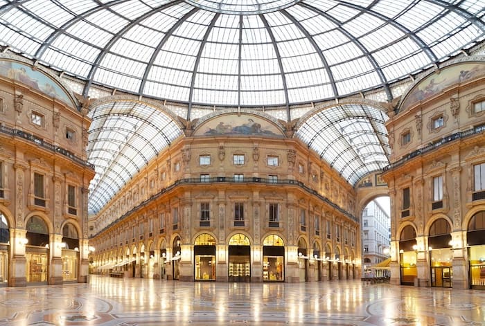 Interior of the Galleria Vittorio Emanuele ii in Milan