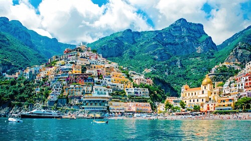 A view of Positano from the sea