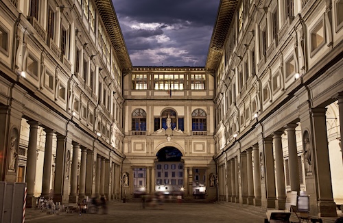 The Uffizi Gallery in Florence At Night