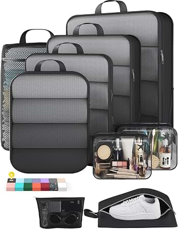 Veken 9/11 Set Compression Packing Cubes for Travel Essentials