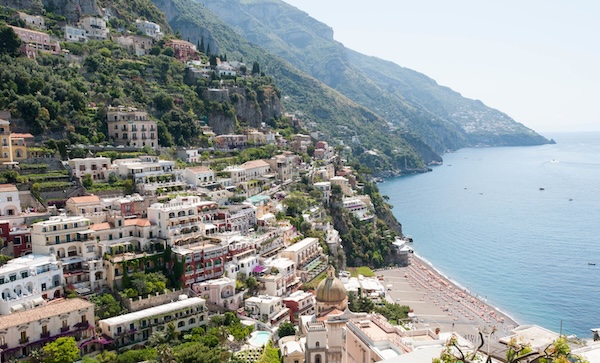 View of Positano from Hotel Poseidon
