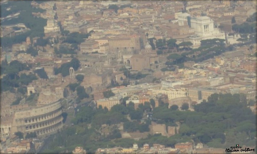 A view of Rome from the air