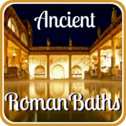 A graphic depicting Ancient Roman baths