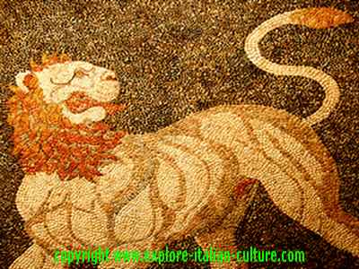 Ancient lion mosaic