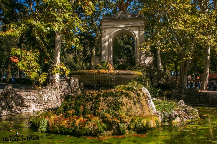 The Borghese Park in Rome in Fall