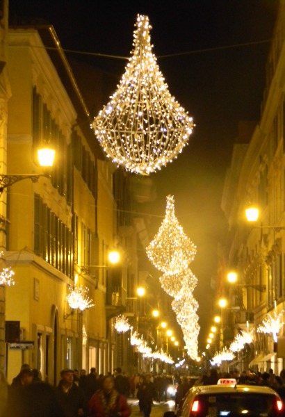Christmas decorations in the Via Condotti, Rome.