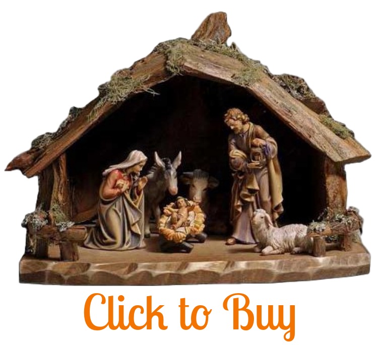 Wooden nativity set.