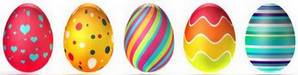 Easter egg tradition Easter eggs painted in different bright colors