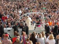 The Pope in his popemobile