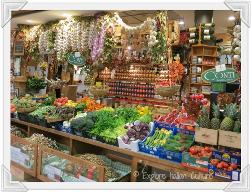 A Florence market vegetable stall
