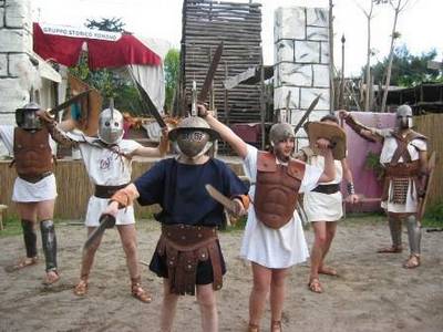 Kids are taught about ancient Rome at the gladiator schoo