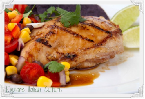 Grilled chicken as part of the Mediterranean diet Grilled chicken as part of the Mediterranean diet