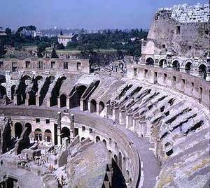 Roman Colosseum view top