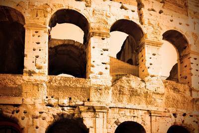 Roman Colosseum golden glow