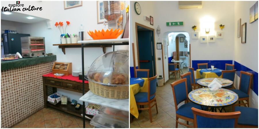 The breakfast room of the Hotel Gea. Hotel Gea: the breakfast room including a buffet breakfast.