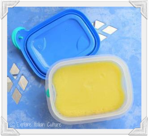 Olive oil spread in a plastic box