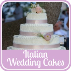 A graphic depicting Italian wedding cakes