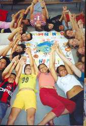 Group of Italian kids lying down