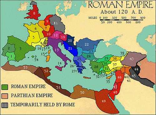 A map of ancient Rome.