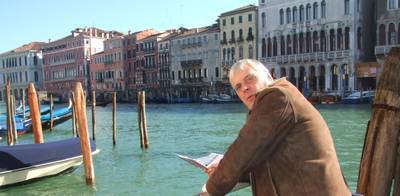 Mike with map of Venice Italy