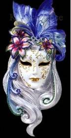 Mardi Gras face mask in Dama style