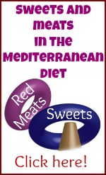 Mediterranean diet : sweets and meats.