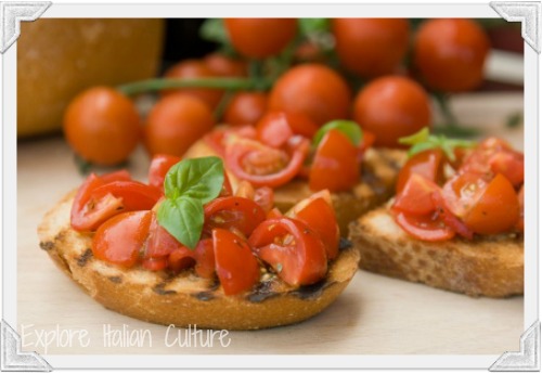 Bruschetta can easily form part of a Mediterranean style diet Bruschetta can easily form part of a Mediterranean style diet
