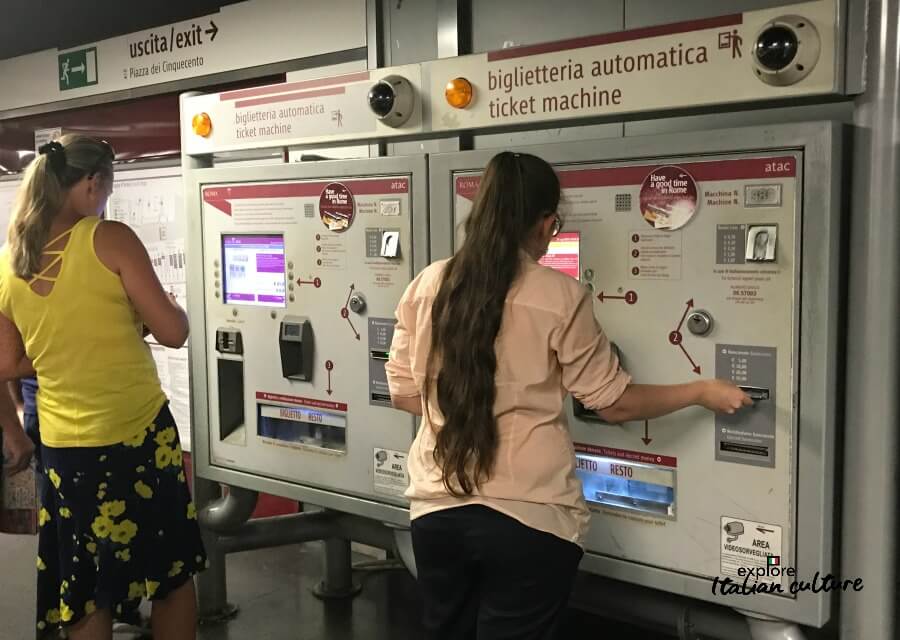 Ticket machines at a Rome Metro station.