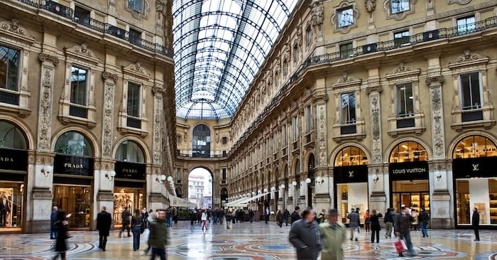 A shopping arcade in the Quadrilatero della moda in Milan A shopping arcade in the Quadrilatero della moda in Milan