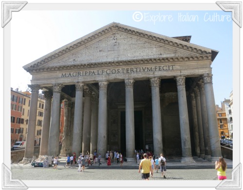 The outside of the Pantheon in Rome - quite a plain building