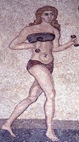 An ancient roman Woman athlete mosaic