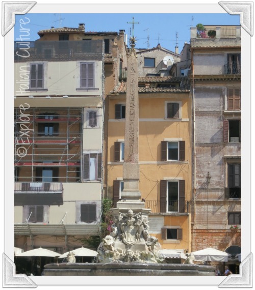 Bernini's fountain outside the Pantheon in Rome