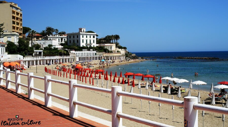 A  beach and sea in Italy A  beach and sea in Italy