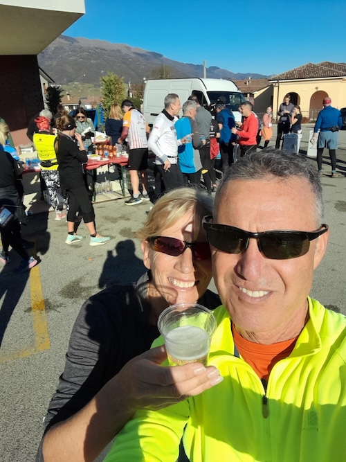 A Valdobbiadene selfie at the prosecco half marathon.