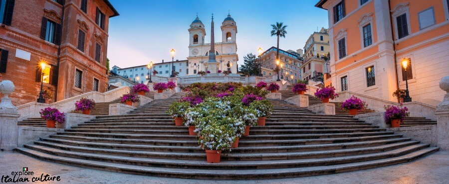 The Spanish Steps at sunrise - not a tourist in sight! the Spanish Steps, Rome, at sunrise.