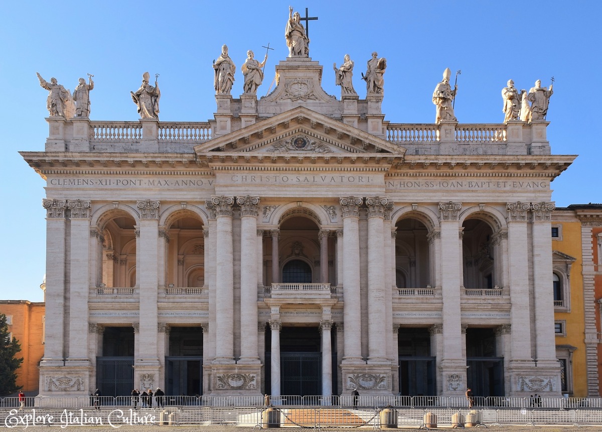 The beautiful church of St John Lateran - San Giovanni Laterano - in Rome. It's the "Archibasilico" - Pope's Cathedral in Rome, and known as the "Cathedral Church of Rome and of the World".