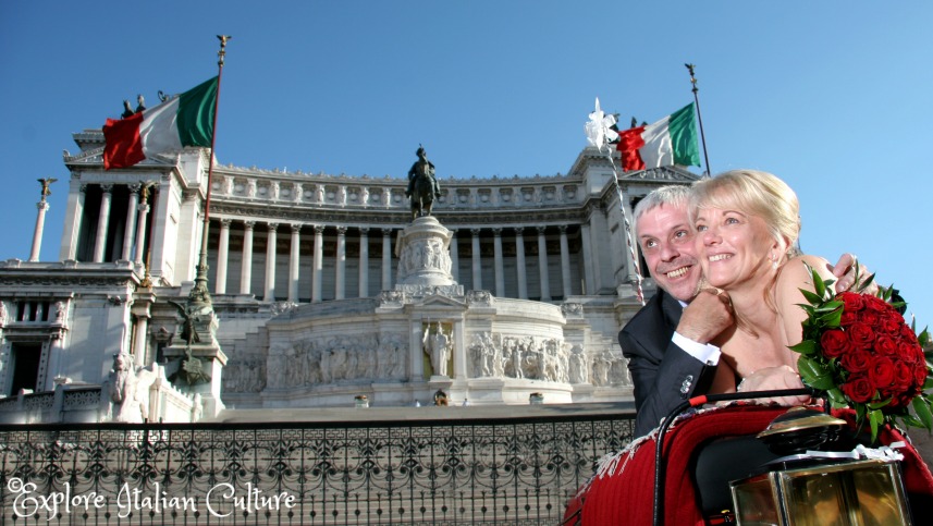A couple at a Wedding in Rome.