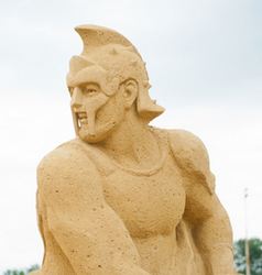 A statue of a Colosseum gladiator