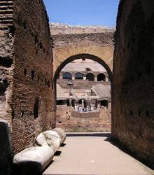 The Roman Colosseum underground tunnels