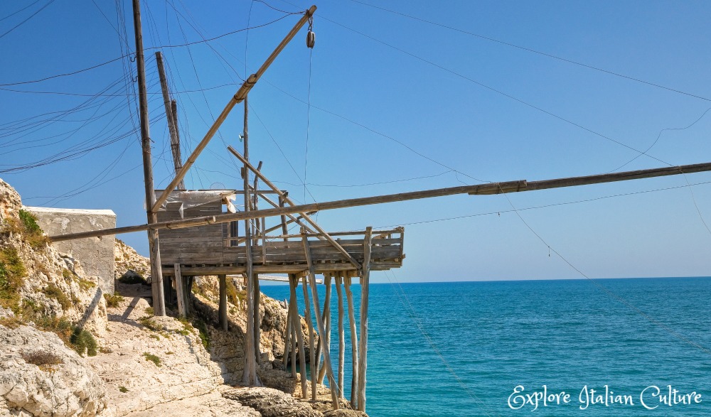 A traditional fishing machine on the coast at Vieste, Puglia, Italy. Watch the fish being caught - and then stay for lunch!