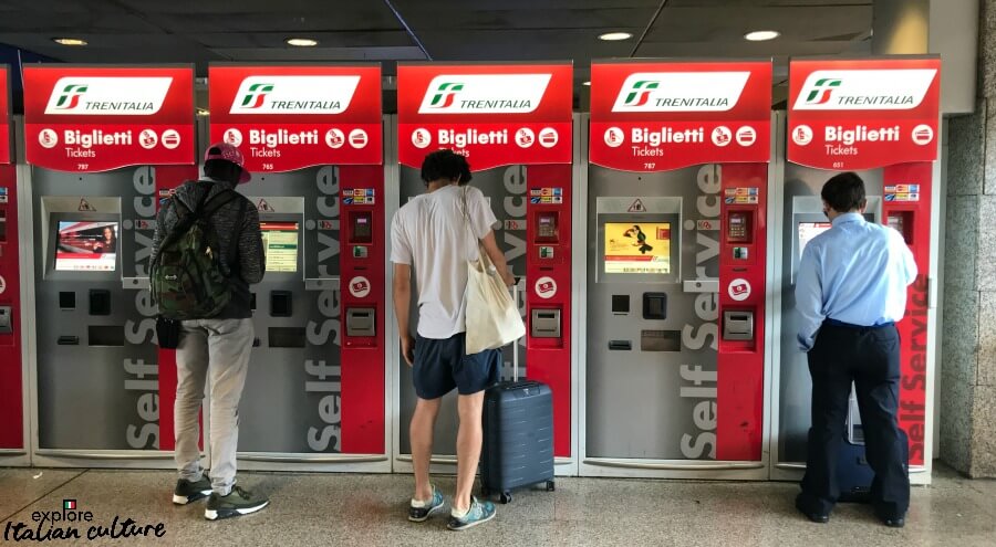 Fast ticket machine at an Italian railway station