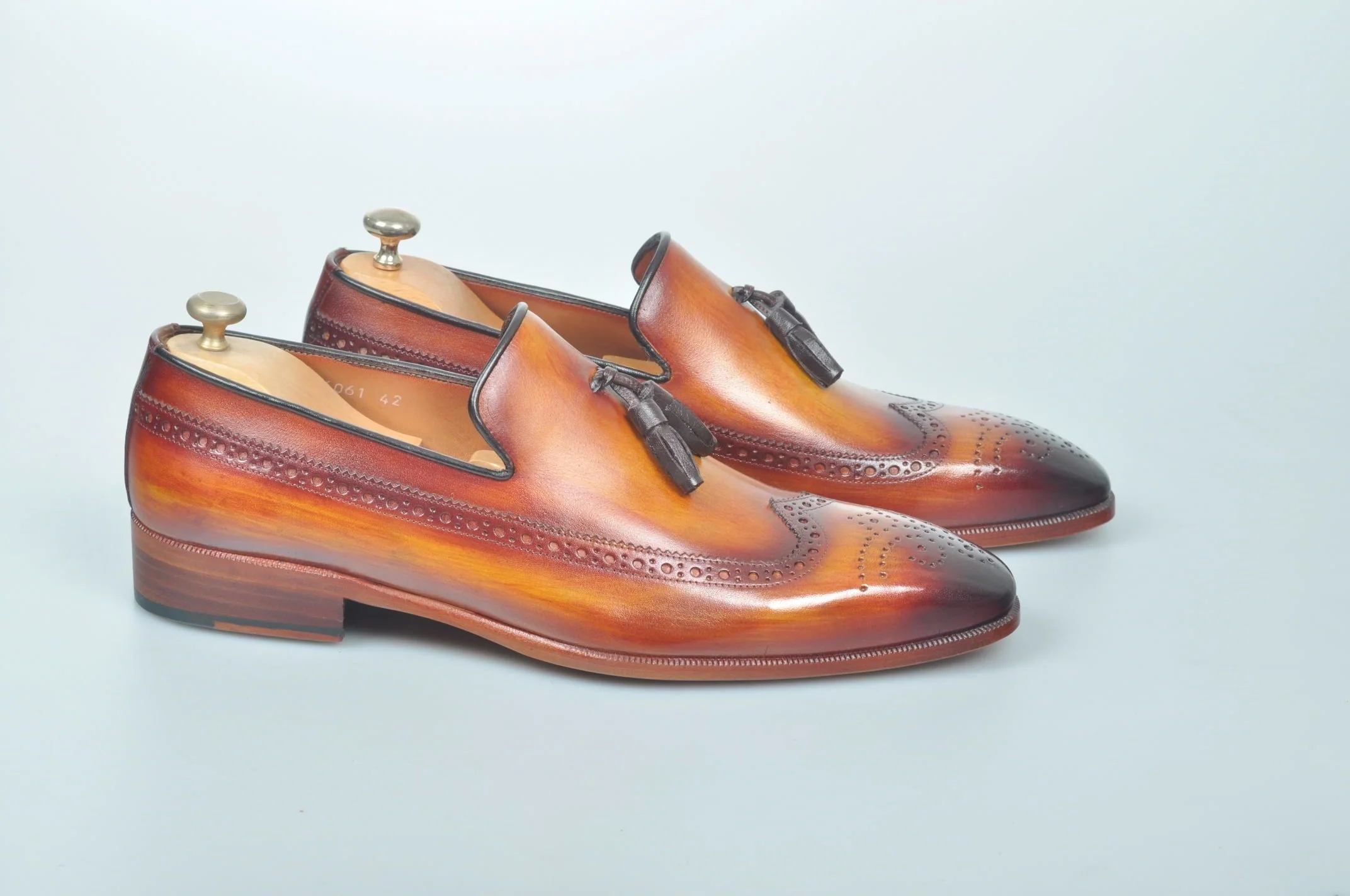 Men's tan Italian leather shoes