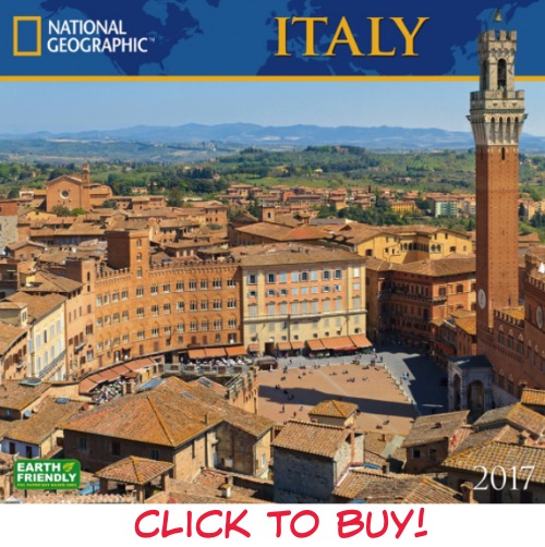 Monthly and wall and page a day desk calendars of Italy, 2017.