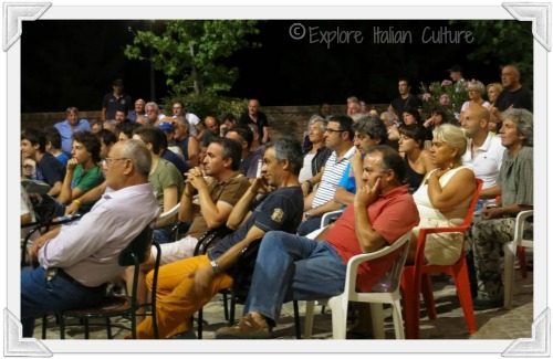 Watching the Italian national squad in our local village square.