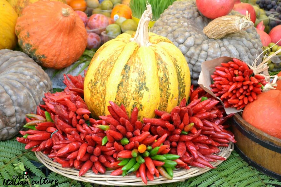 Autumn veg in a Rome street market.