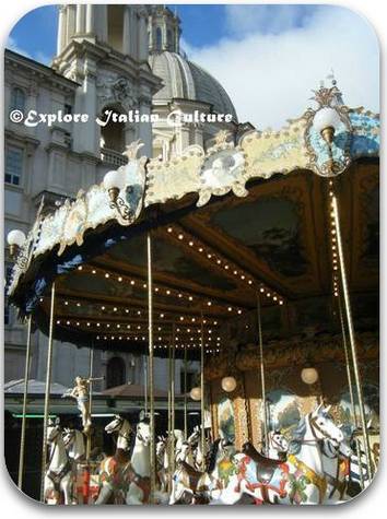 A carousel in Rome's Piazza Navona in December